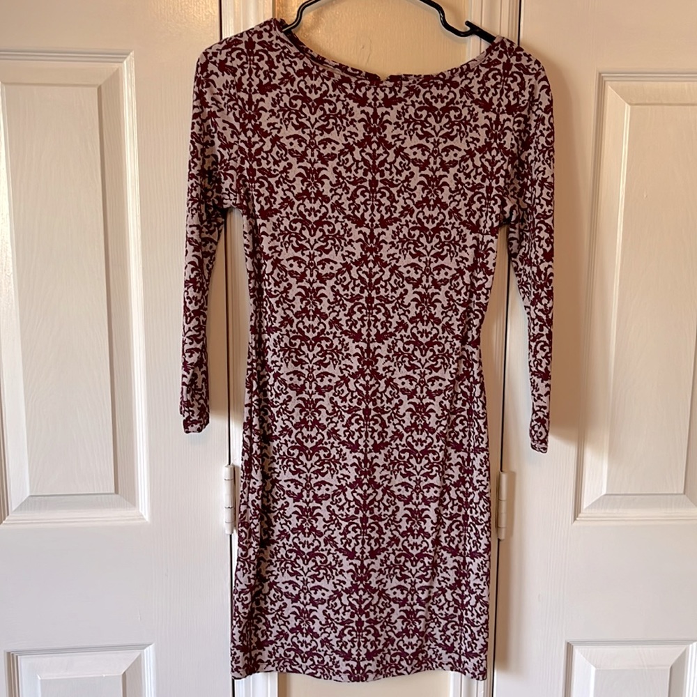 Xhilaration Maroon Patterned Dress Small